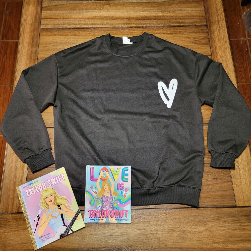 Taylor Swift Anti-Hero LS Black Unisex Sweatshirt (Large) + 2 Books (NEW)